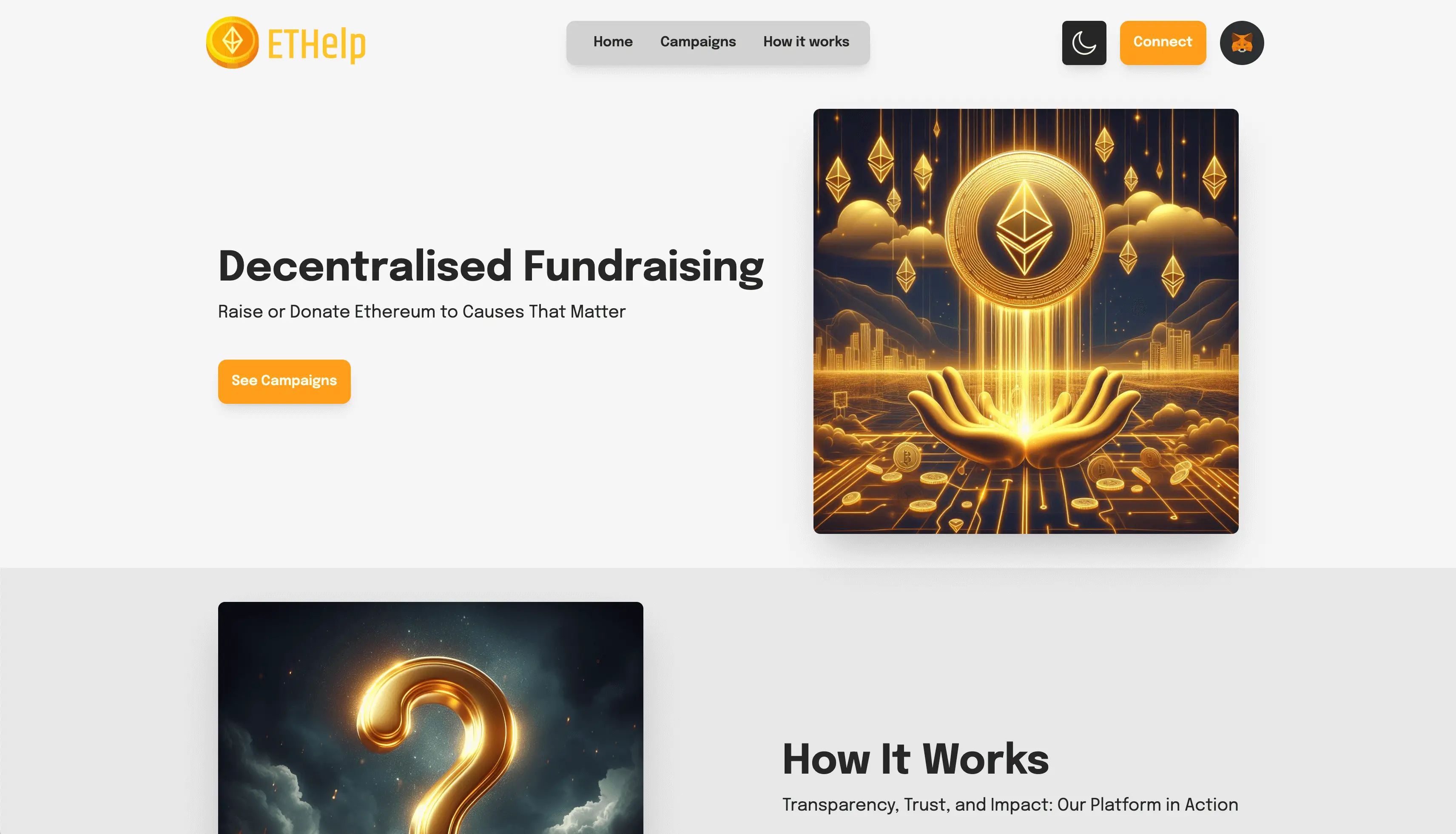 Decentralised Fundraising Platform preview